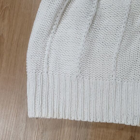 🔺️Vintage Yarn Works White Short Sleeve Sweater Large - Picture 5 of 9